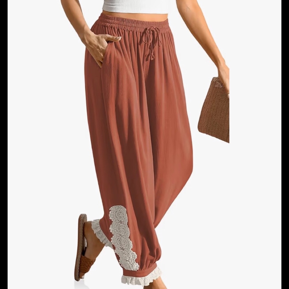Tarse Linen Harem Pants size L